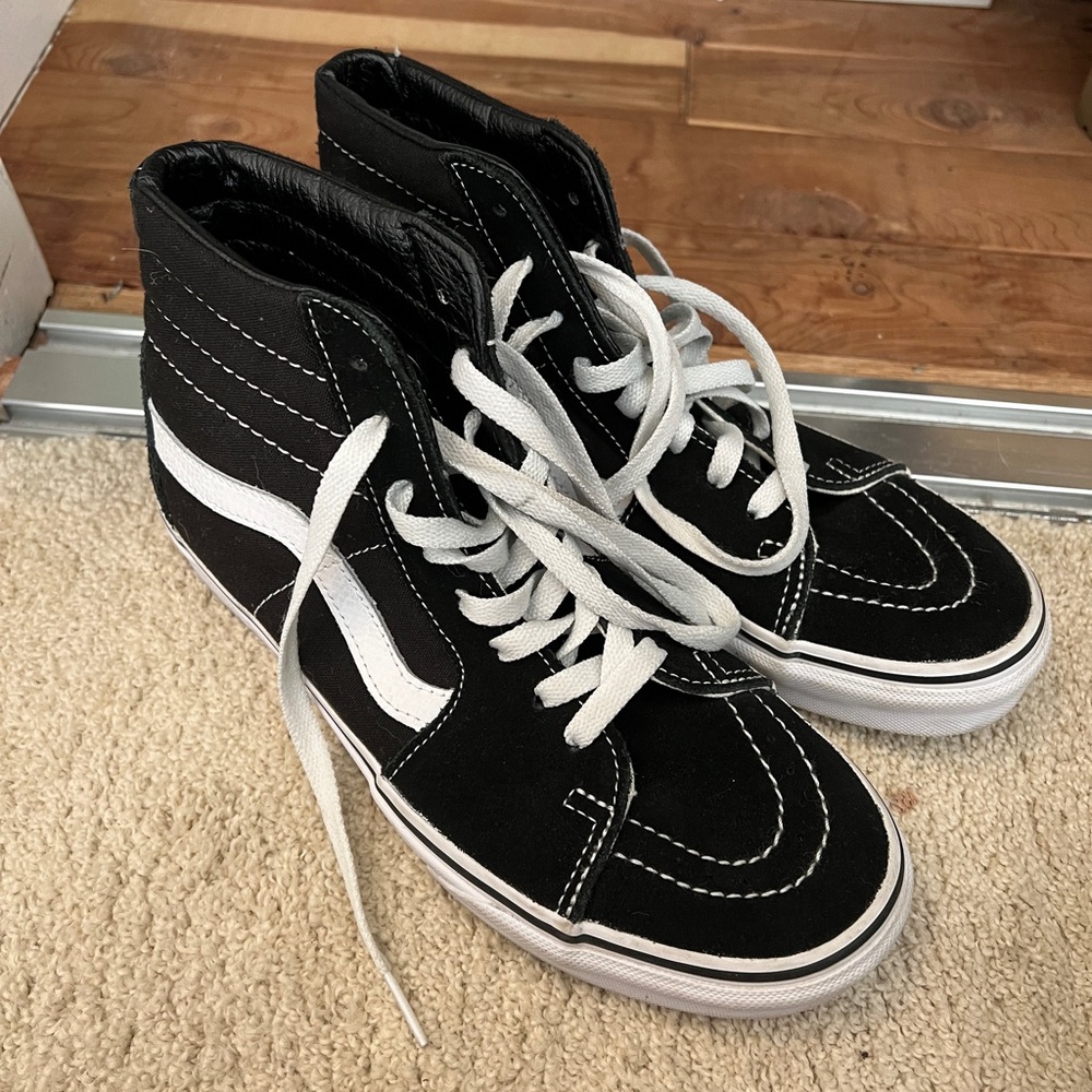 High Top Black Sk8 Vans W8